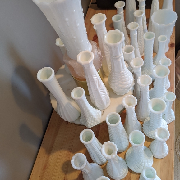 Lot of 40 Vintage Milk White Vases Wedding - Picture 14 of 16